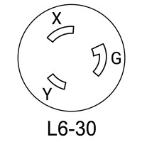 TOMA DE SEGURIDAD L6-30 HUBBEL/ EATON  SIN TAPA
