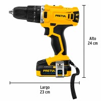 TALADRO  INALAMBRICO  1/2", 20V, PRETUL