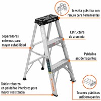 ESCALERA DE TIJERA TIPO  III  2 ESCALONES TRUPER