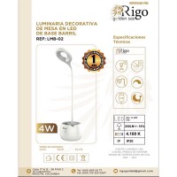Lámpara Escritorio Led 3 Tonos RIGO