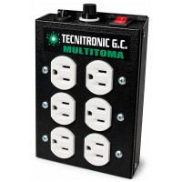 MULTITOMA 6 SALIDAS METALICA CON SUPRESOR DE PICOS