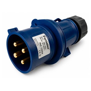 Clavija 32 Amp 3P+T IP44 Famatel Azul