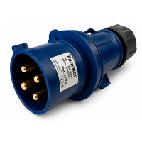 Clavija 32 Amp 3P+T IP44 Famatel Azul