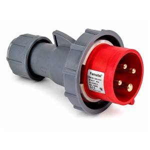 Clavija 32 Amp 3P+T IP67 Famatel Roja