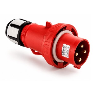 Clavija 63 Amp 3P+T IP67 Famatel Roja