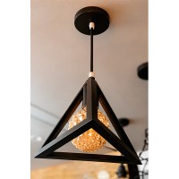 Lámpara Vintage Triangulo-Cubo-Ovalada Colgante Sin Bombillo