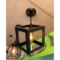 Lámpara Vintage Triangulo-Cubo-Ovalada Colgante Sin Bombillo
