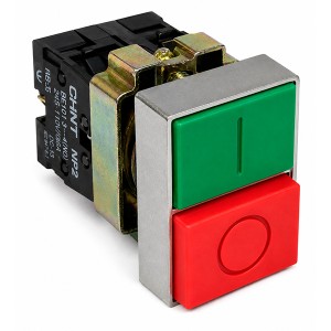 Pulsador Doble Cuadrado ROJO-VERDE