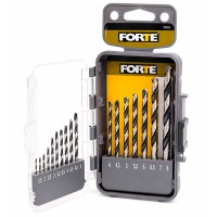 Juego 17 Brocas HSS Con Estuche 1/16-3/8 Forte
