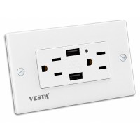 Toma Corriente Doble  + Puerto USB VESTA