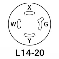 CLAVIJA DE SEGURIDAD NEMA L14-20 HUBBEL / EATON